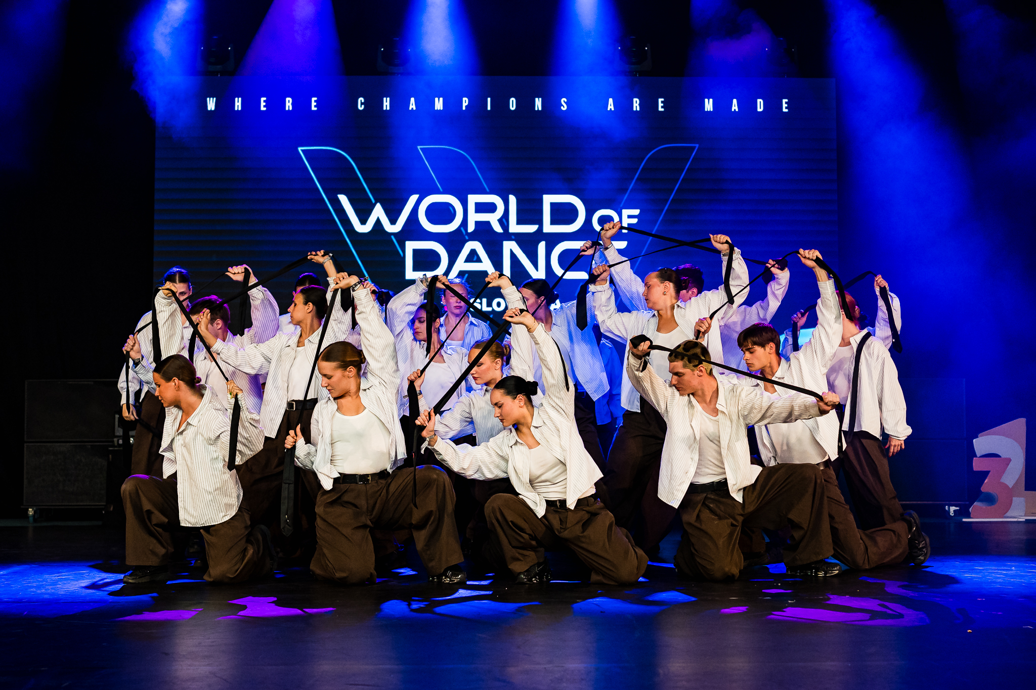 Dancers performing on stage at World of Dance Slovenia