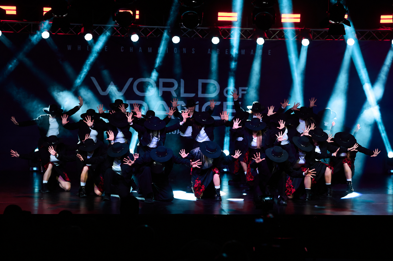 Dancers performing on stage at World of Dance Croatia